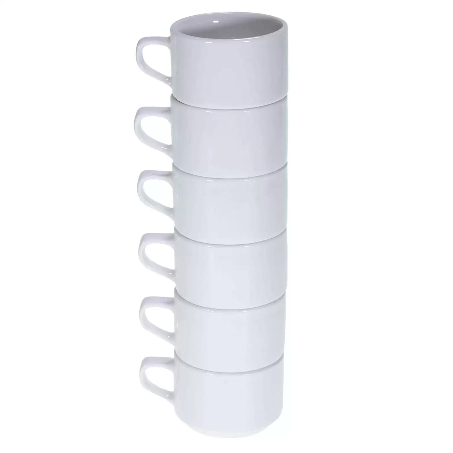 Stacking Tea Cup 7oz White 6 Pack