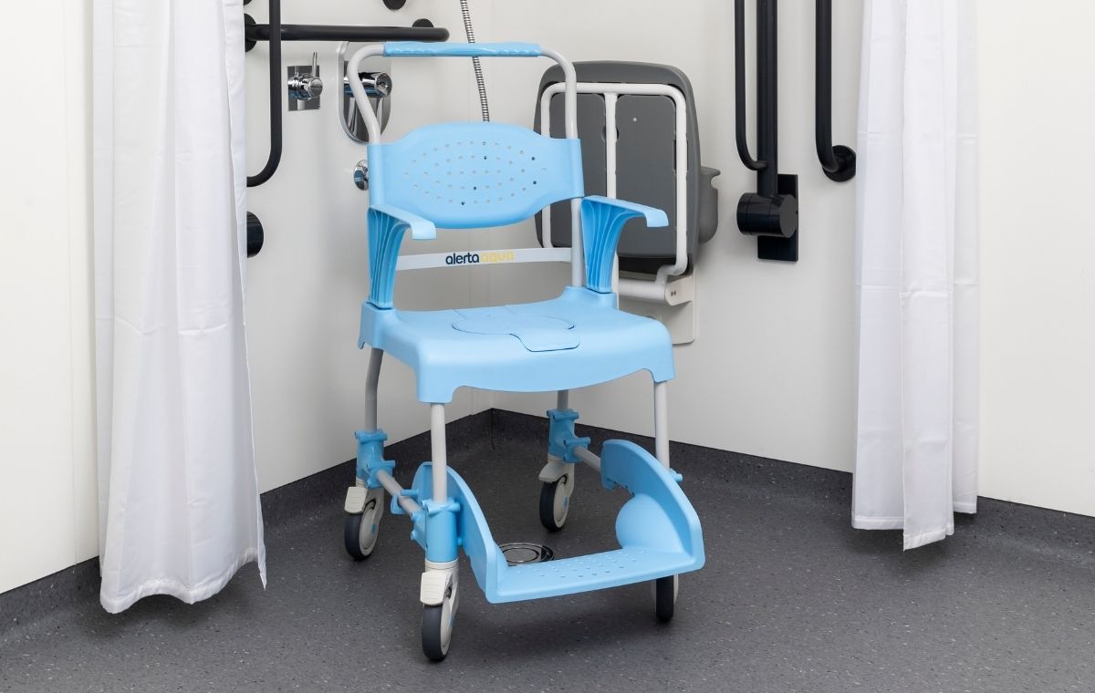 Alerta Aqua Shower Commode Chair 4 Braked Castors