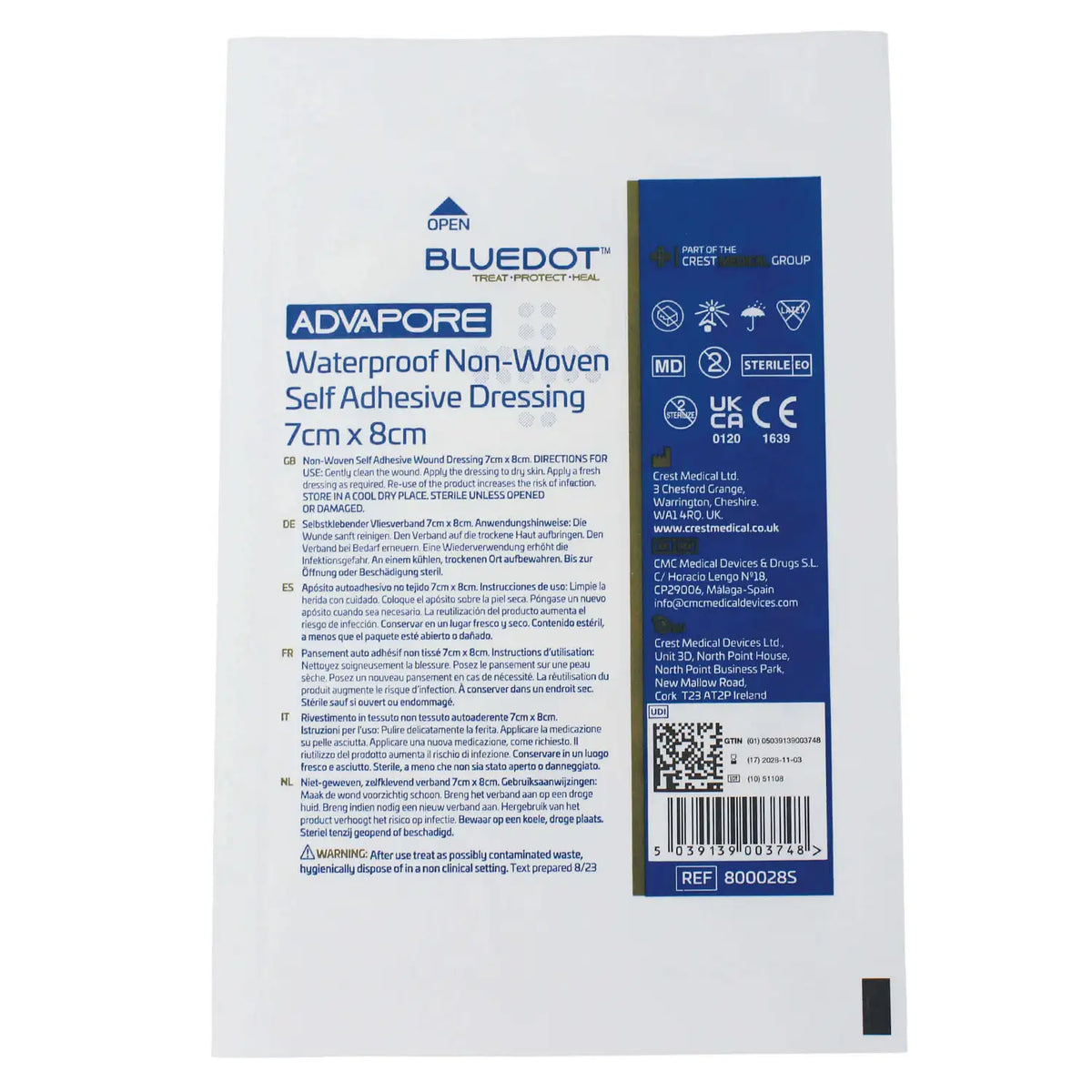 Self Adhesive Sterile Dressing Pad Waterproof 7cm x 8cm 50 Pack