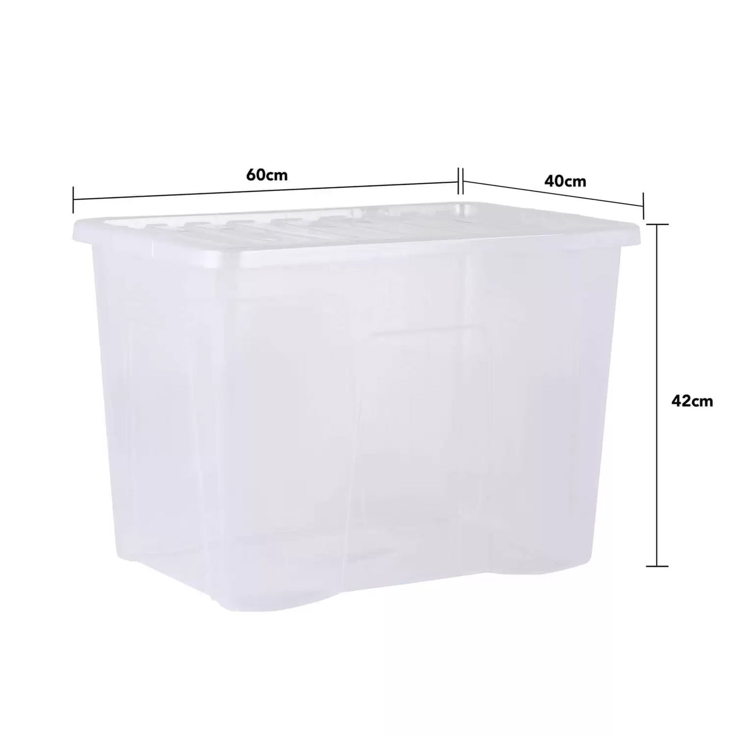 Wham Storage Box and Lid 80 Litre Clear 4 Pack