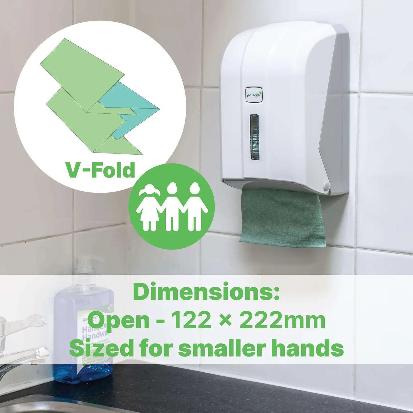 Soclean Children's V Fold Green Paper Towels 1ply 7200