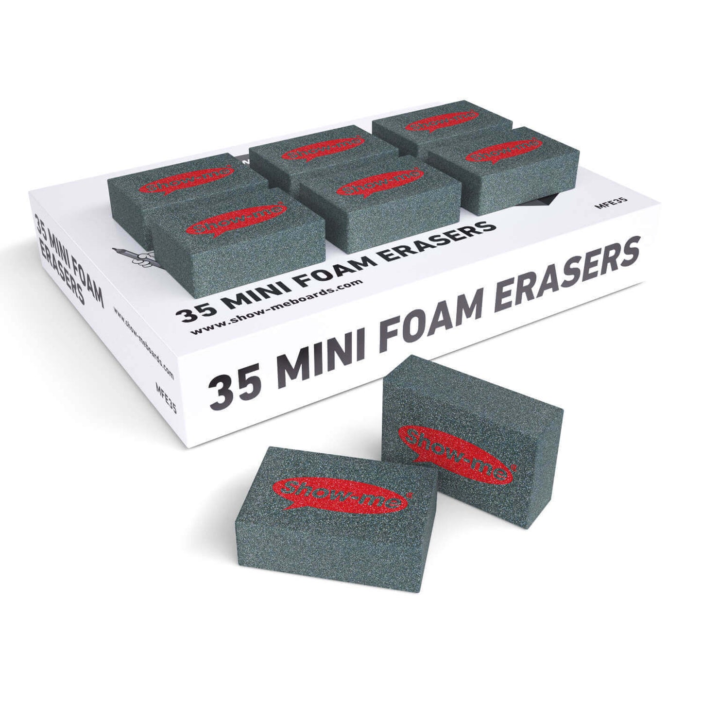 Show Me Mini Foam Erasers 35 Pack