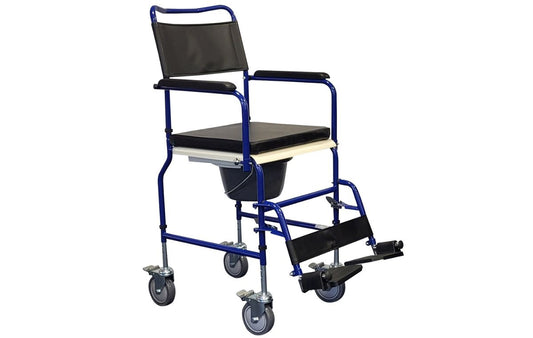 Alerta Adjustable Height Commode & Transfer Chair 4 Braked Castors