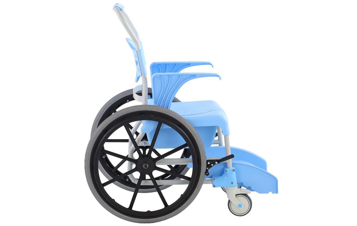 Alerta Aqua Shower Commode Chair Self-Propelled with 4 Braked Wheels