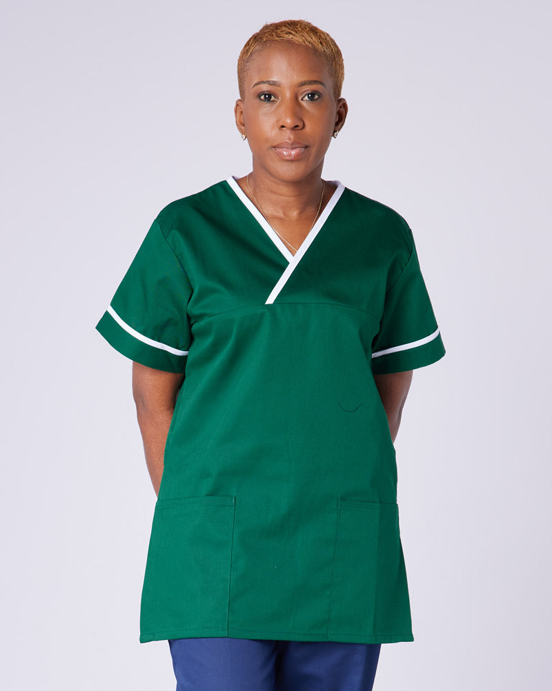 Unisex Contrast V-Neck Healthcare Tunic