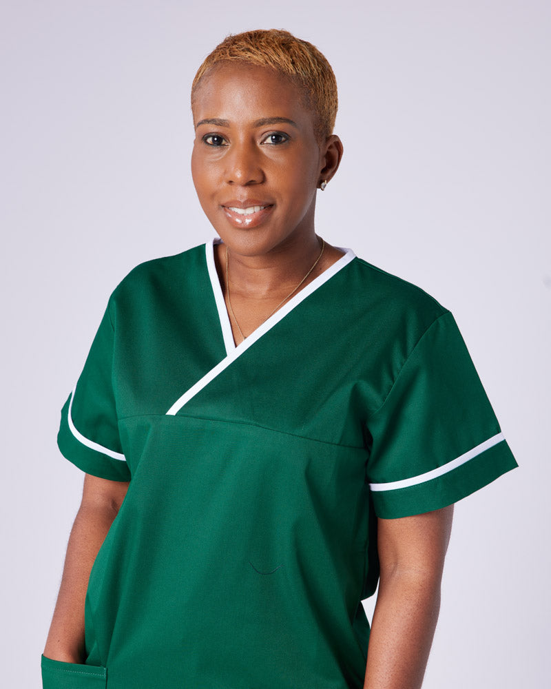 Unisex Contrast V-Neck Healthcare Tunic