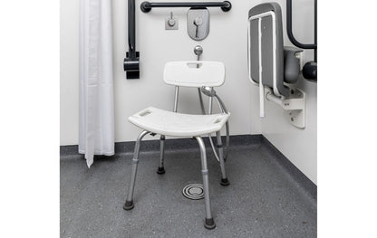Alerta Aluminium Shower Stool with Back