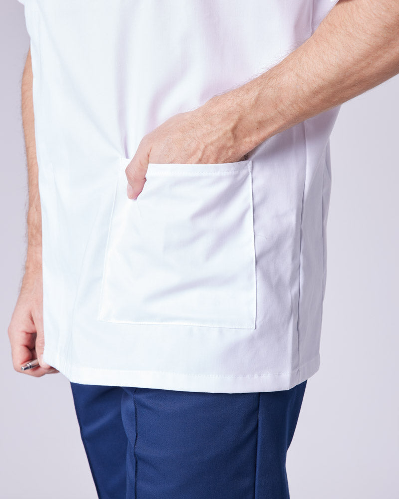 Men's Stud-Fasten Healthcare Tunic Uniform With Mandarin Collar