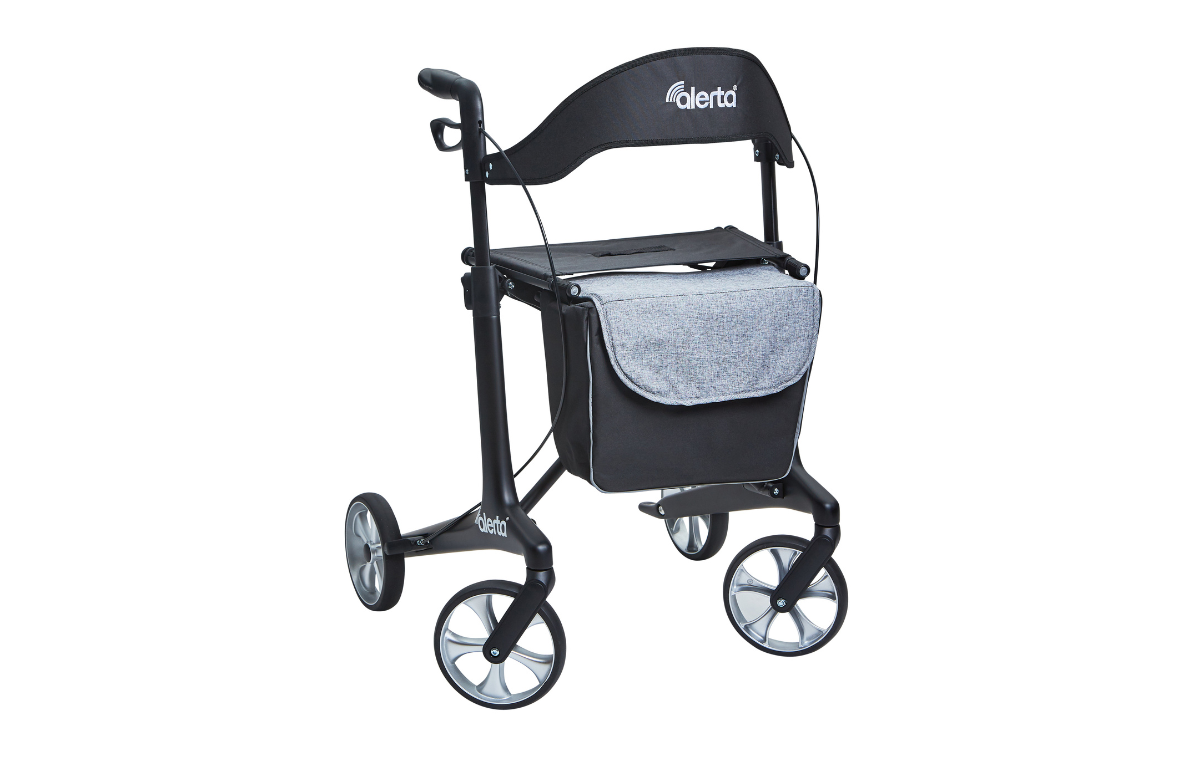 Four-Wheel Carbon Ultra-Lite Rollator, Satin Black
