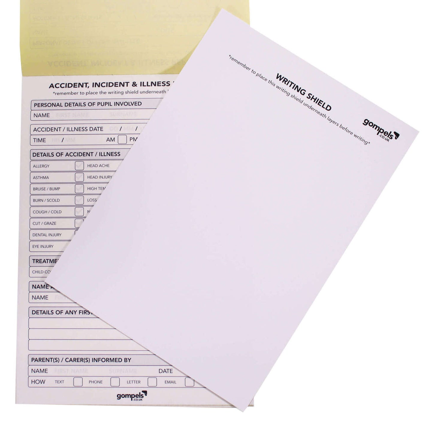A5 Pupil Duplicate Accident Report Pad 50 Sets