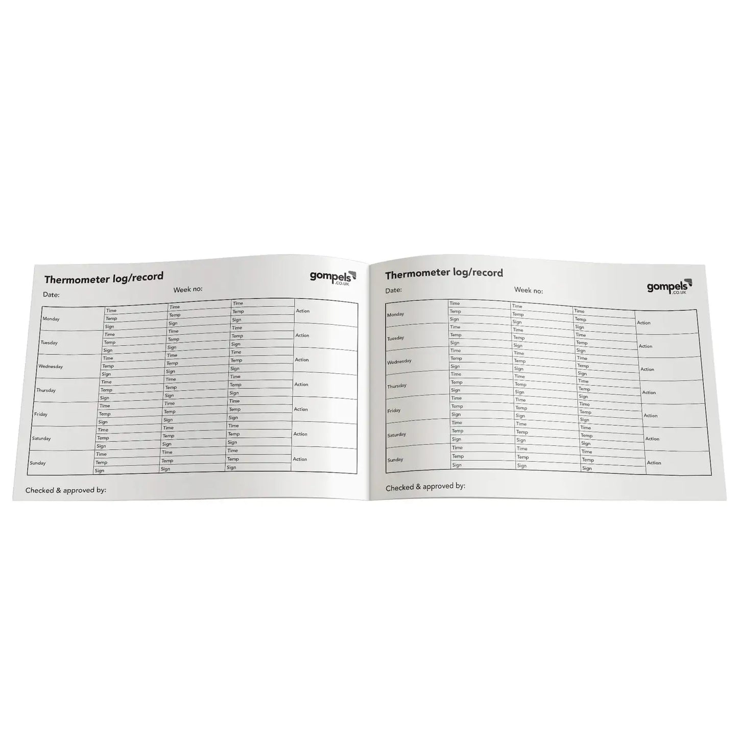 Temperature Log Book A5