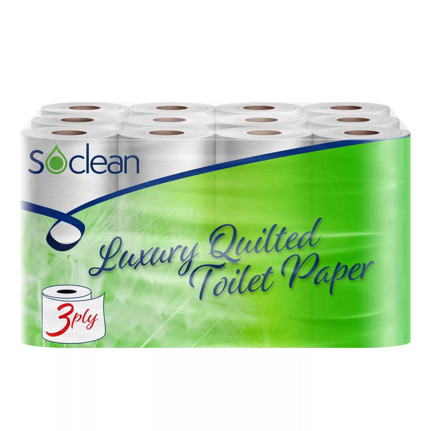 Soclean Quilted Toilet Paper 3 Ply 72 Pack