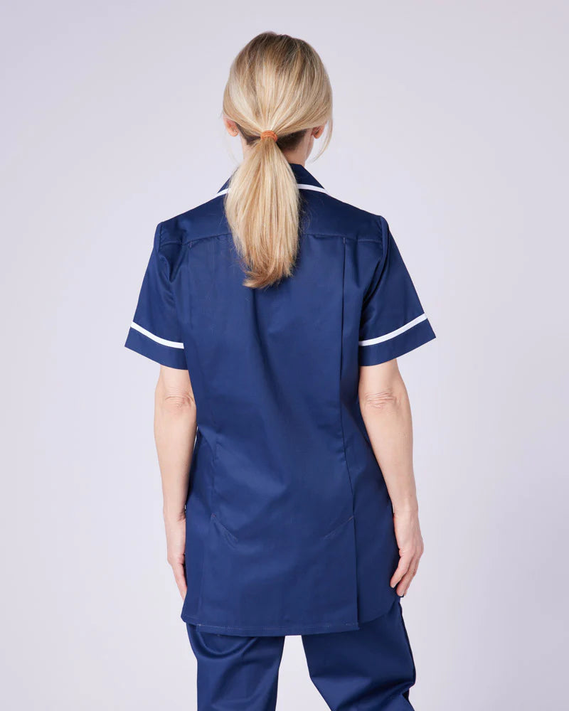 WOMEN’S ZIP FRONT NURSE TUNIC UNIFORM WITH ROUNDED COLLAR