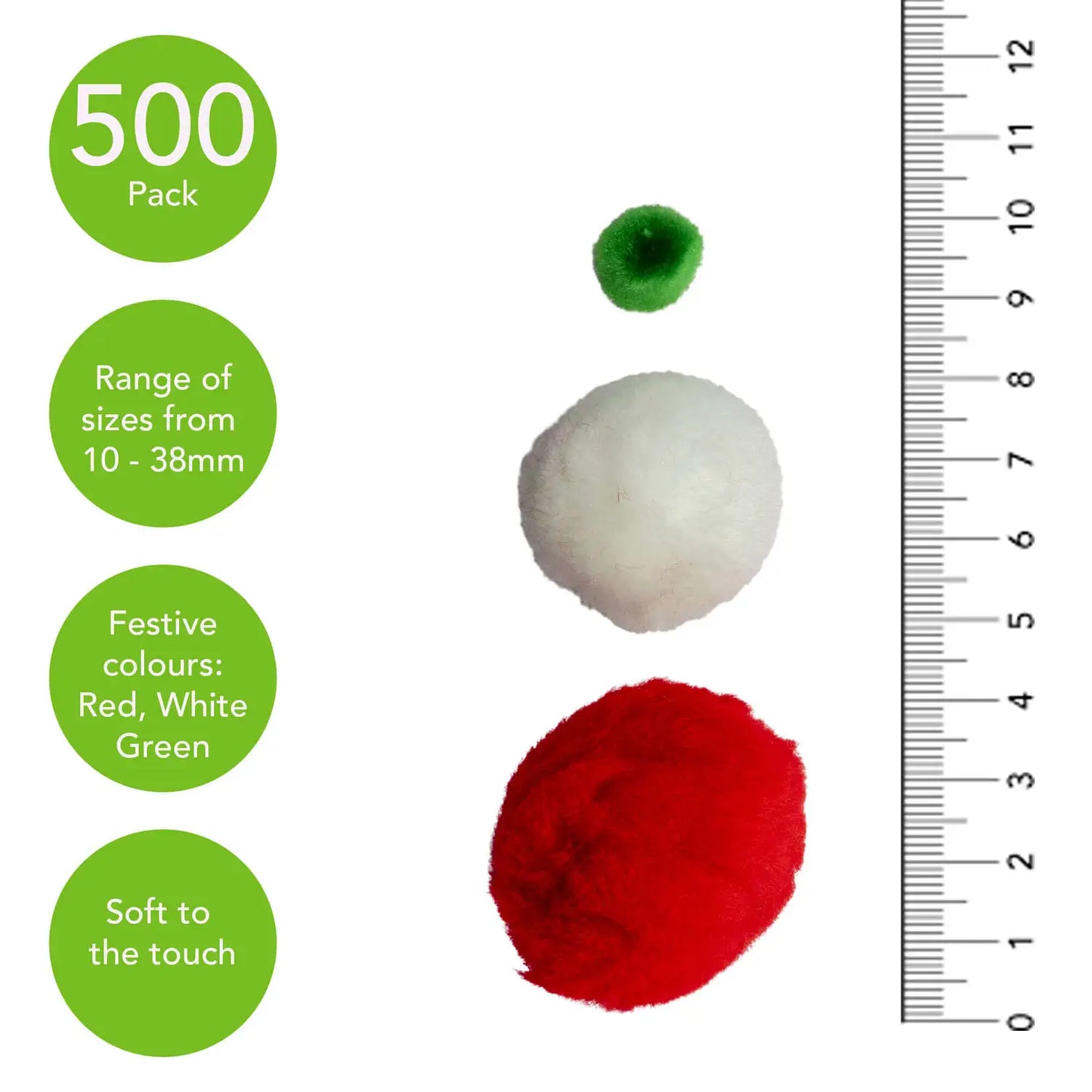 Artyom Pom Poms Christmas Assorted 500 Pack
