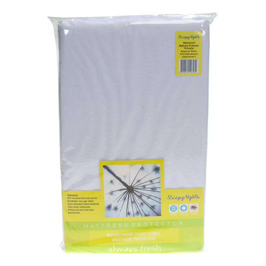 Waterproof Terry Towelling Single Mattress Protector