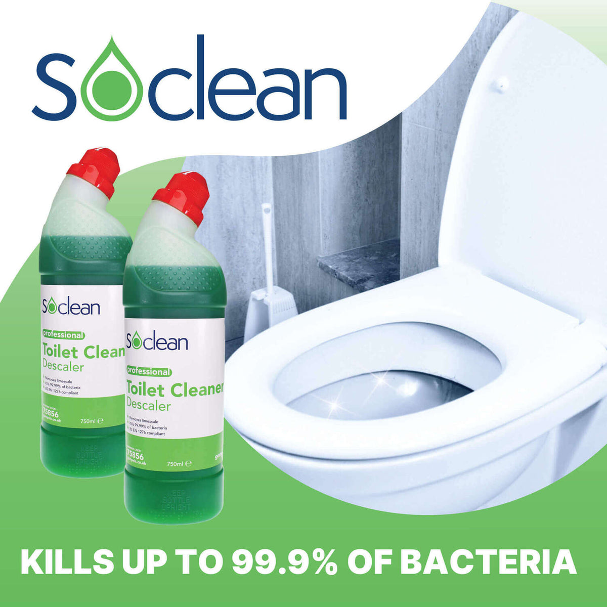 Soclean Toilet Cleaner and Descaler 750ml 8 Pack