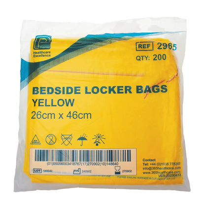Yellow Disposable Bags With Tape 200 Pack