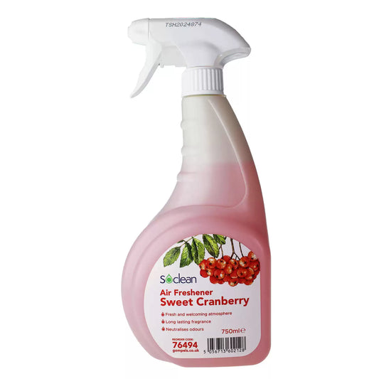 Soclean Air Freshener Sweet Cranberry 750ml 6 Pack
