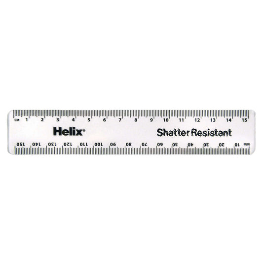 Helix Ruler Clear 15 Cm 50 Pack