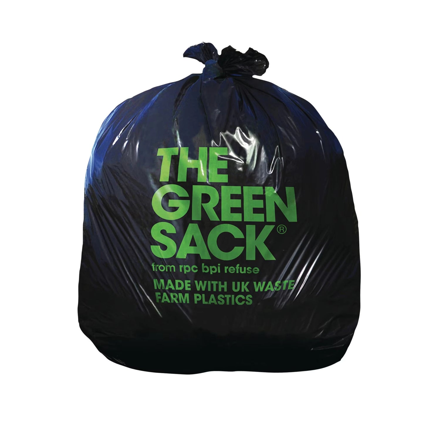 The Green Sack 10kg Medium Duty Refuse Sack 457 x 737 x 838mm Black - Box of 200