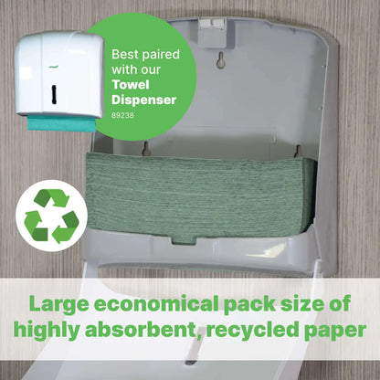 Soclean V Fold Green Paper Towels 1ply 5000