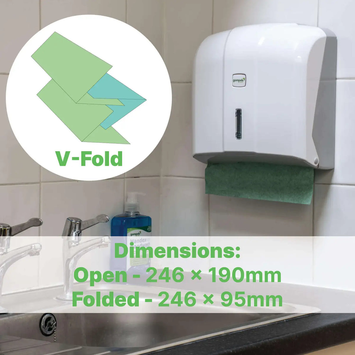 Soclean V Fold Green Paper Towels 1ply 5000