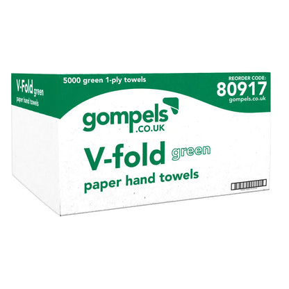 Soclean V Fold Green Paper Towels 1ply 5000