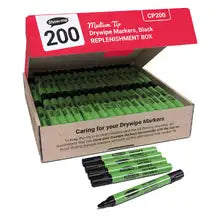 Show Me Black Dryipe Pens Medium Tip 200 Pack