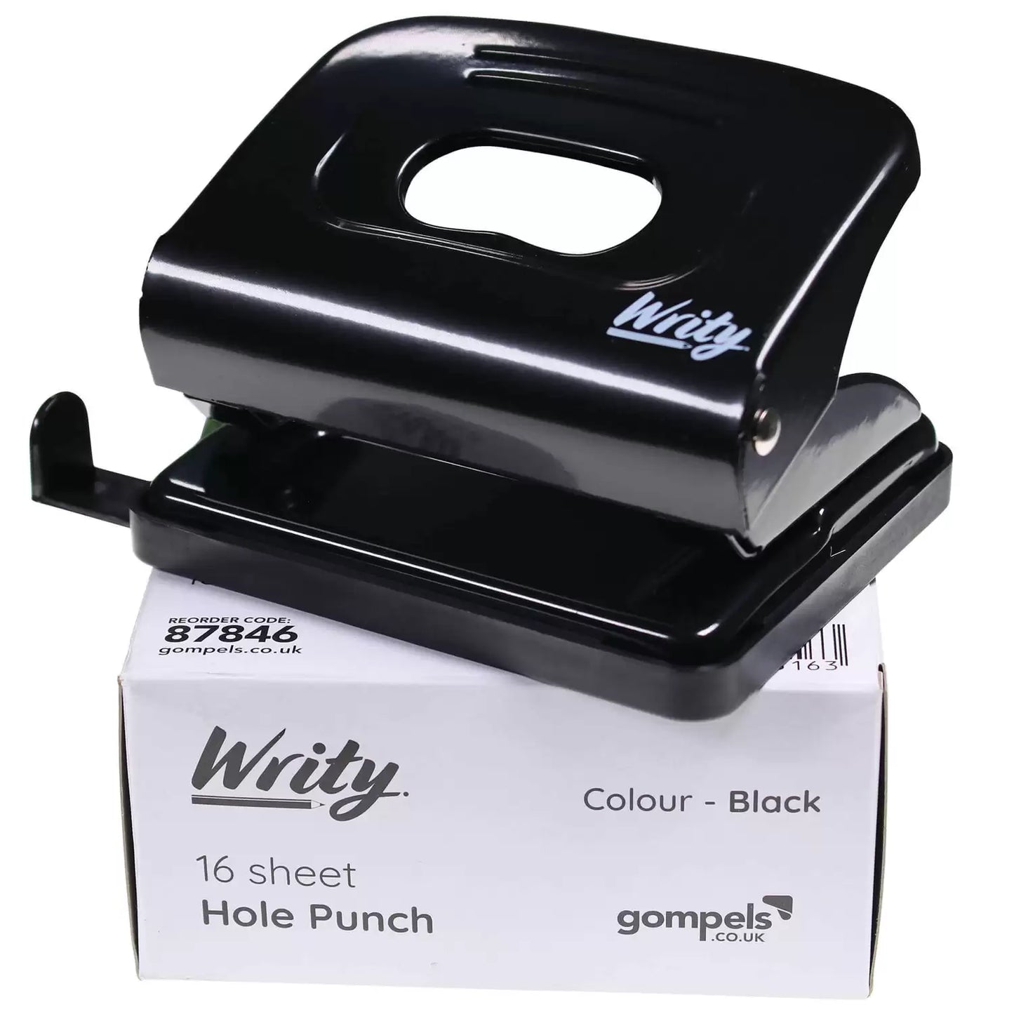 Writy Hole Punch Black 16 Sheets