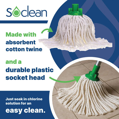 Soclean Cotton Twine Mop Head 5 Pack