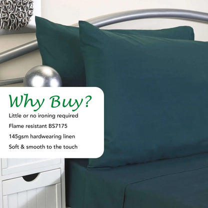 Fire Retardant Bedding Set Jade Green