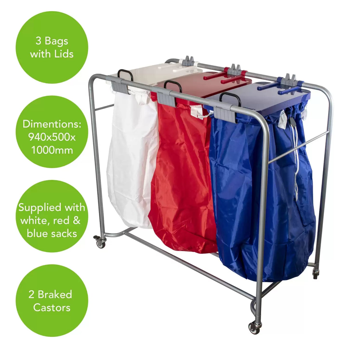 Soclean Laundry Trolley With Lid