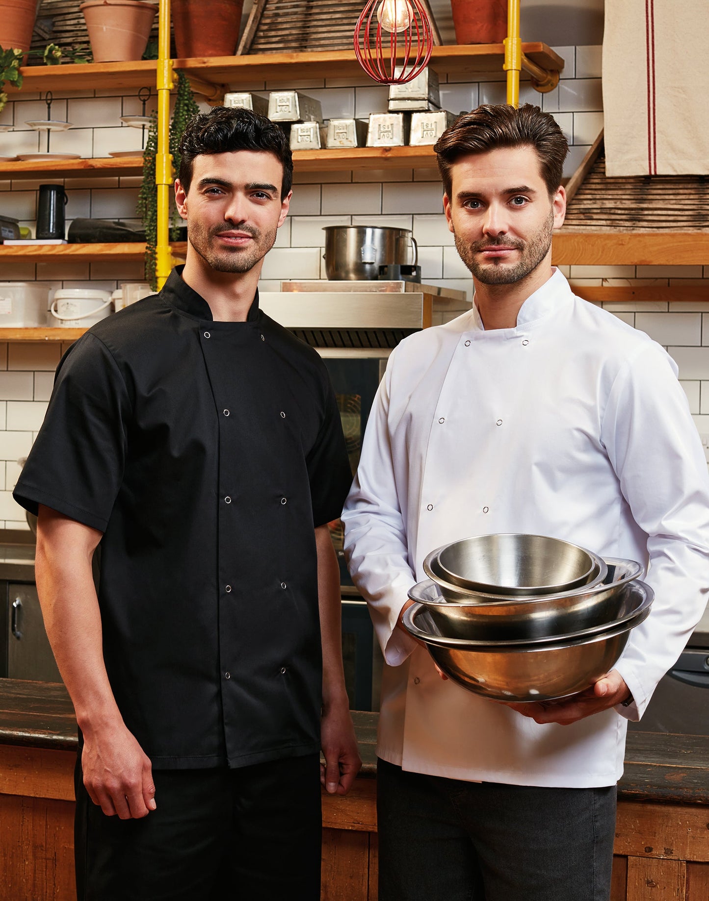 Stud Fasten Short Sleeve Chef's Jacket