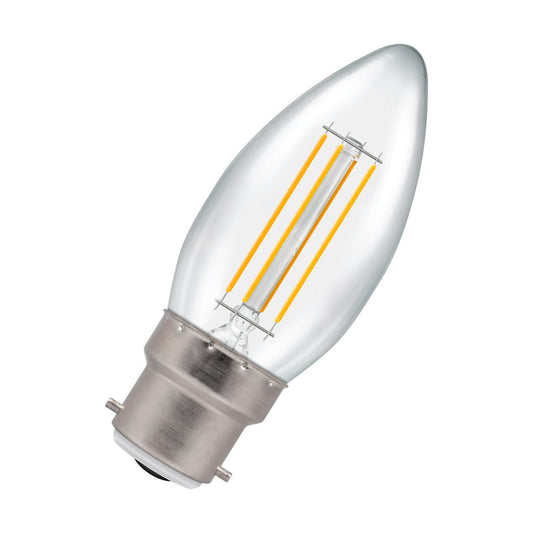 Crompton Lamps LED Candle 5W B22 Dimmable Filament Warm White Clear (40W Eqv)